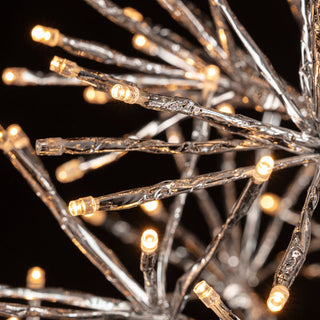Festive Silver Christmas Tree with Warm White LED Lights