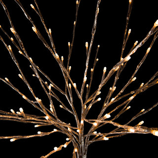 Silver Metallic Foil Tree Stake Warm White LED Lights
