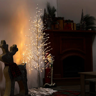 Silver Foil Tree with 8 Lighting and Color Functions