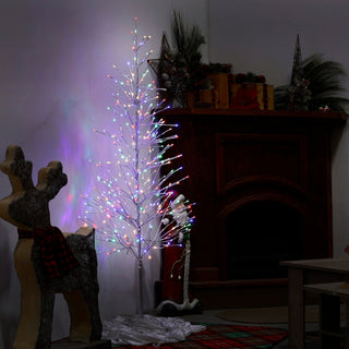 Silver Foil Tree with 8 Lighting and Color Functions