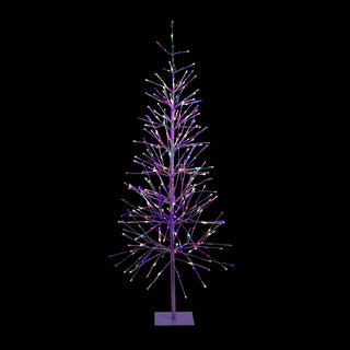 Silver Foil Tree with 8 Lighting and Color Functions