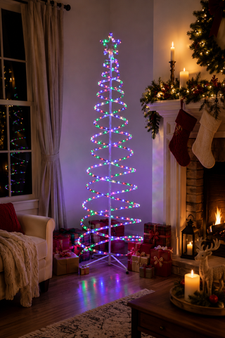 Spiral Christmas Tree w/432 8 Function Multicolor LED Lights