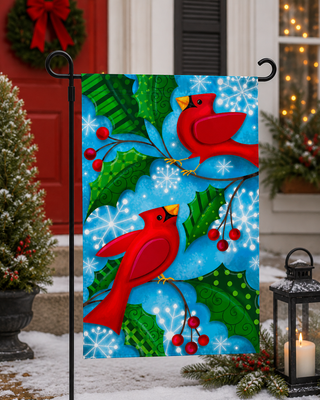 "Winter Cardinals" Design Garden Flag