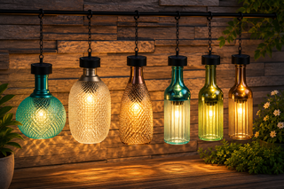 Solar Hanging Mesh Lantern with Metal Stand