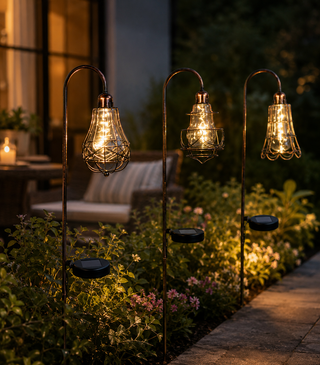 Solar Edison Bulb Stake w/ LED String Lights