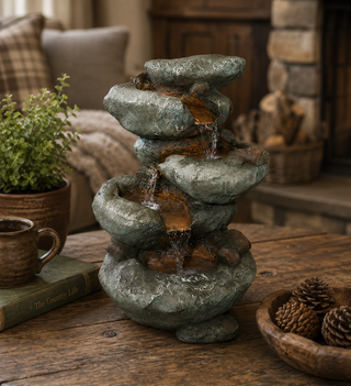 3-Tier Rock Fountain with LED Lights