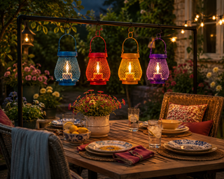 Solar Colorful Mesh Lantern Stake