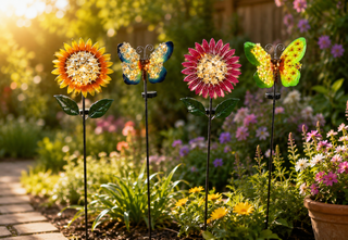 Solar Metal Sunflower/Butterfly Stake light