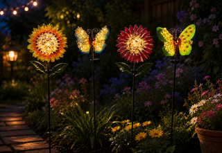Solar Metal Sunflower/Butterfly Stake light