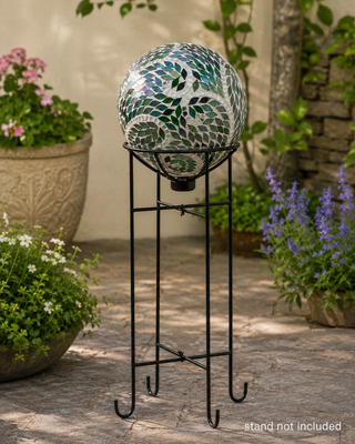 Mosaic Gazing Globe with Scroll Pattern