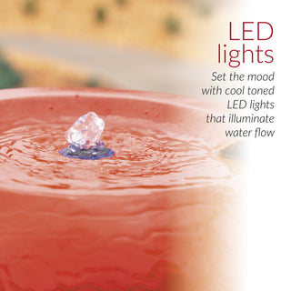Jar Fountain with LED Lights - Red