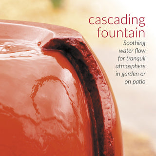 Jar Fountain with LED Lights - Red