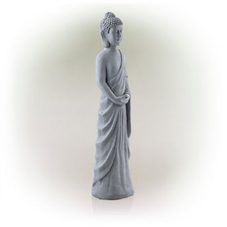 Cement Gray Standing Buddha Statue