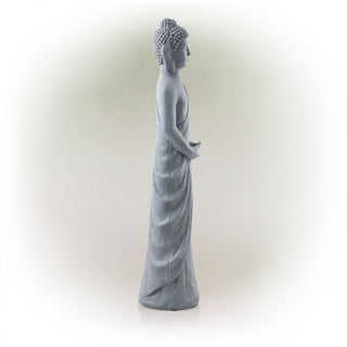 Cement Gray Standing Buddha Statue