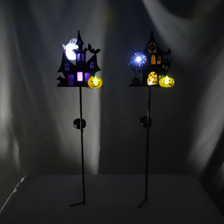 Solar Haunted House Stakes w/ LED Lights