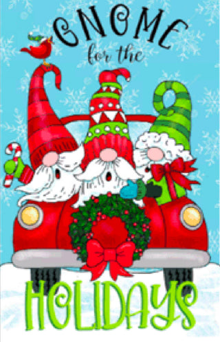 "Gnome for the Holidays" Design Garden Flag