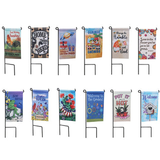 Spring Mini Flags w/Metal Stake