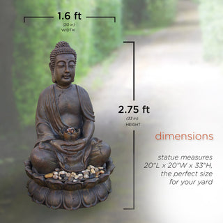 Buddha Fountain with LED Lights