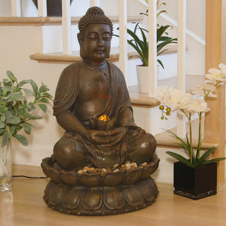 Buddha Fountain with LED Lights