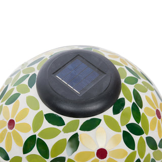 Solar Mosaic Glass Gazing Globe with Stand