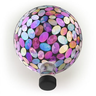 Solar Mosaic Pink Gazing Globe with Stand