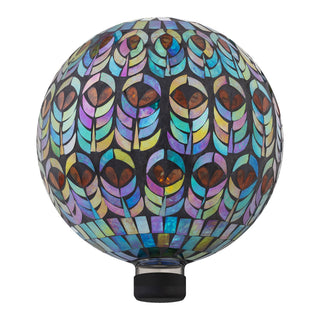 Gazing Globe with Peacock Feather Design