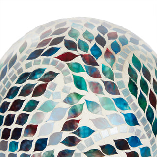 Mosaic Gazing Globe with Scroll Pattern and Metal Stand