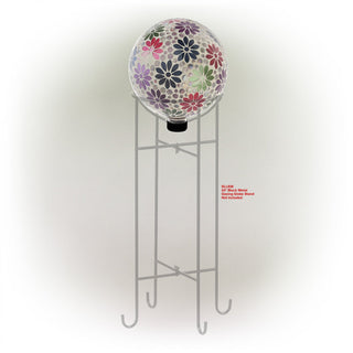 Mosaic Gazing Globe with Colorful Daisy Design