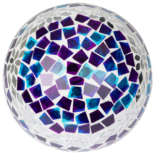 Mosaic Gazing Globe with Mirrored Floral Pattern