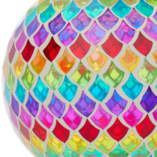 Multicolor Glass Gazing Globe with Mosaic Teardrop Design