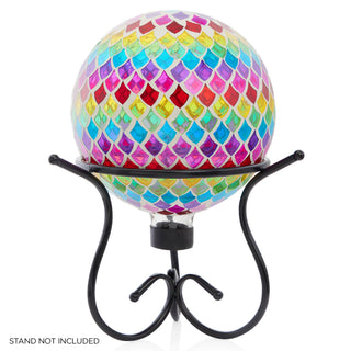 Multicolor Glass Gazing Globe with Mosaic Teardrop Design