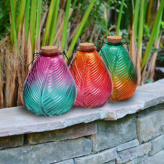 Colorful Ombre Leaf Glass Wasp Trap
