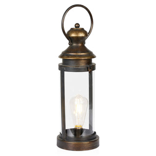 Gold Metal and Glass Lantern - Small