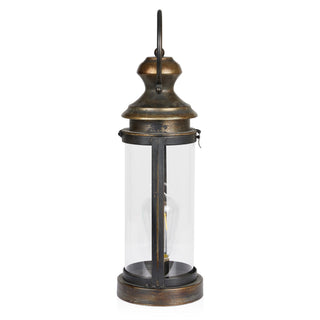 Gold Metal and Glass Lantern - Small