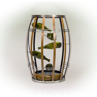 Metal Fountain with Tiered Glass Bottles