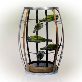 Metal Fountain with Tiered Glass Bottles