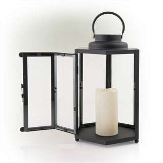 Black Hexagonal Candlelit Lantern