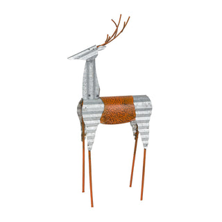 Metal Rustic Standing Reindeer Decor