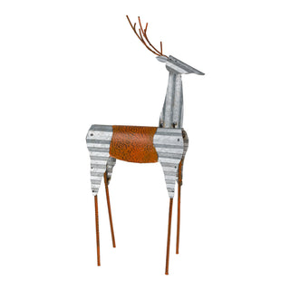 Metal Rustic Standing Reindeer Decor