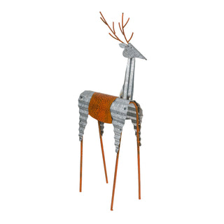 Metal Rustic Standing Reindeer Decor
