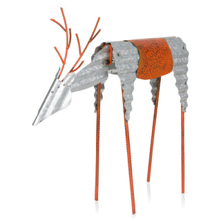 Metal Rustic Grazing Reindeer Decor