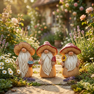 Resin Gnomes Mushroom Statuary