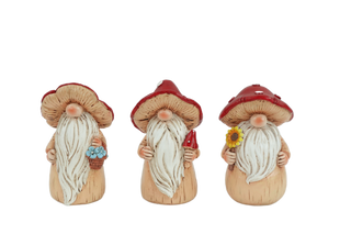 Resin Gnomes Mushroom Statuary