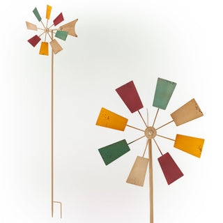 Multi-Color Kinetic Windmill Garden Stake