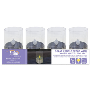 Solar Candle Decor with Warm White LED