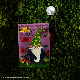 Solar Lighted Globe Garden Flag Holder Stake