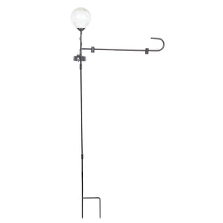 Solar Lighted Globe Garden Flag Holder Stake