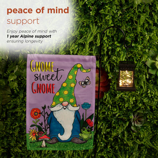 Solar Lighted Lantern Garden Flag Holder Stake