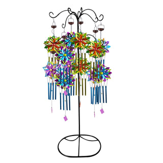 Solar Kinetic Wind Chime w/ Metal Stand