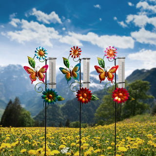 Metal Butterfly Rain Gauge Stake